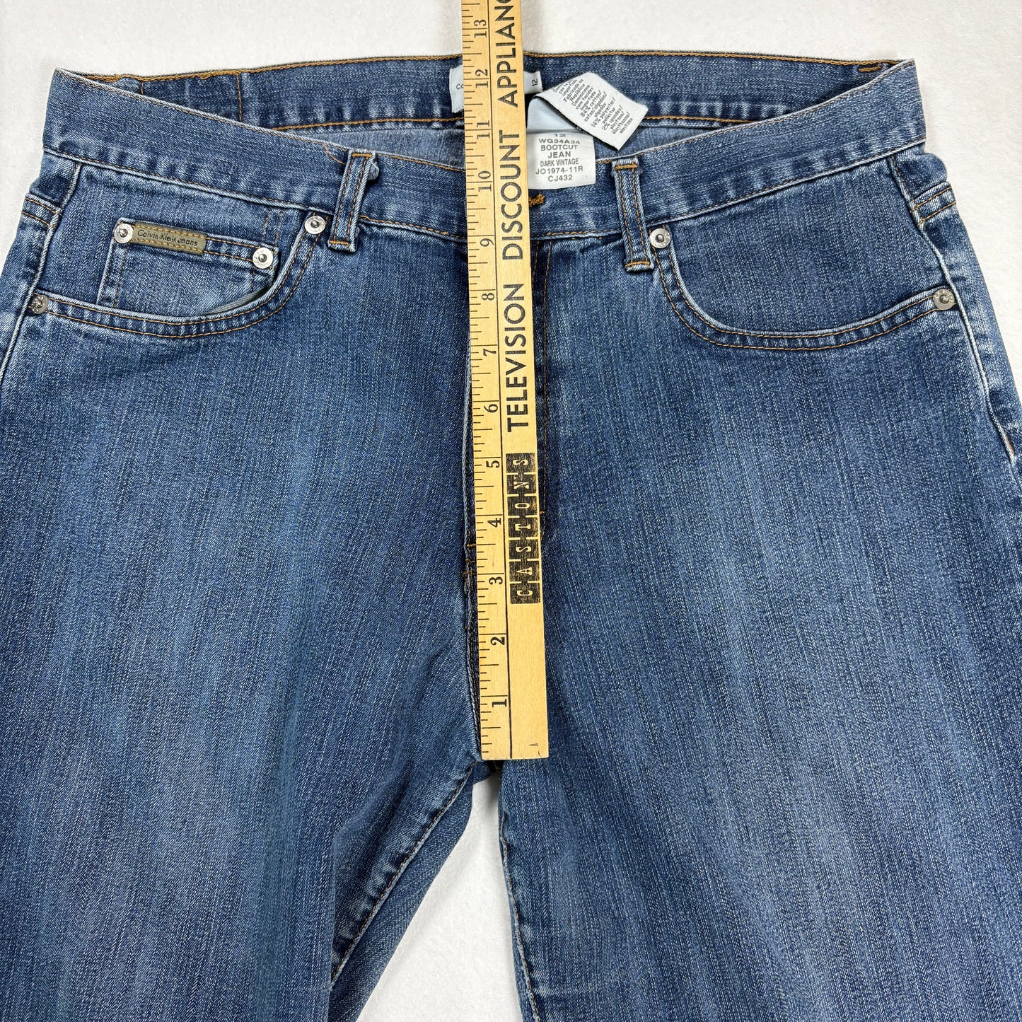 Calvin Klein Womens Jeans 12 Y2K Vintage 90s Bootcut Stretch Dark Wash Denim CK