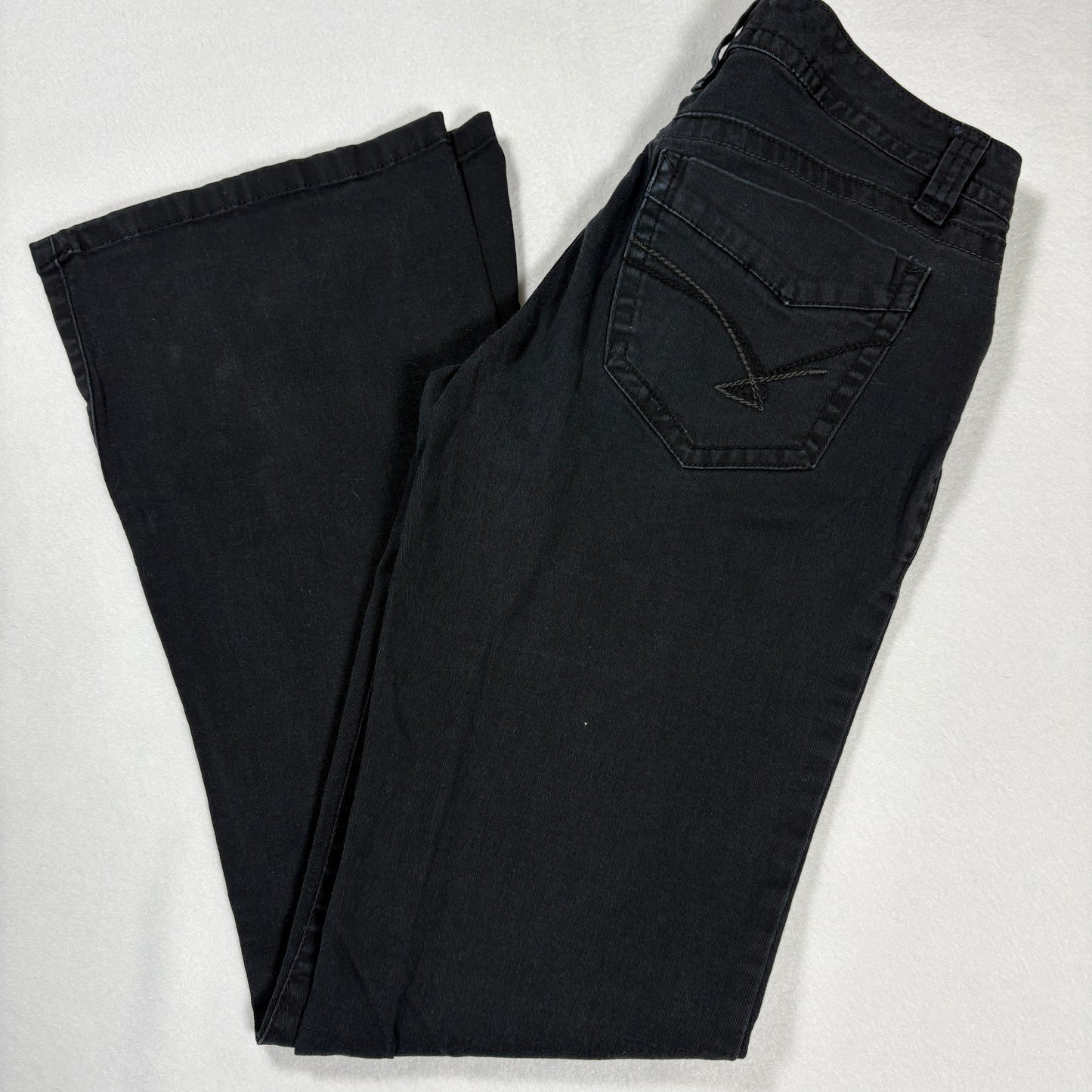 Unionbay Womens Jeans 7 Black Flare Y2K 90s Stretch Denim Vintage Grunge Goth