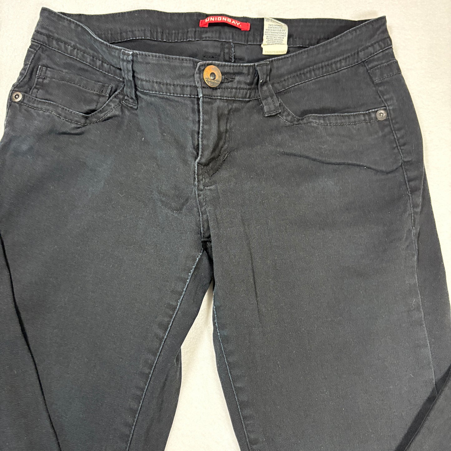 Unionbay Womens Jeans 7 Black Flare Y2K 90s Stretch Denim Vintage Grunge Goth