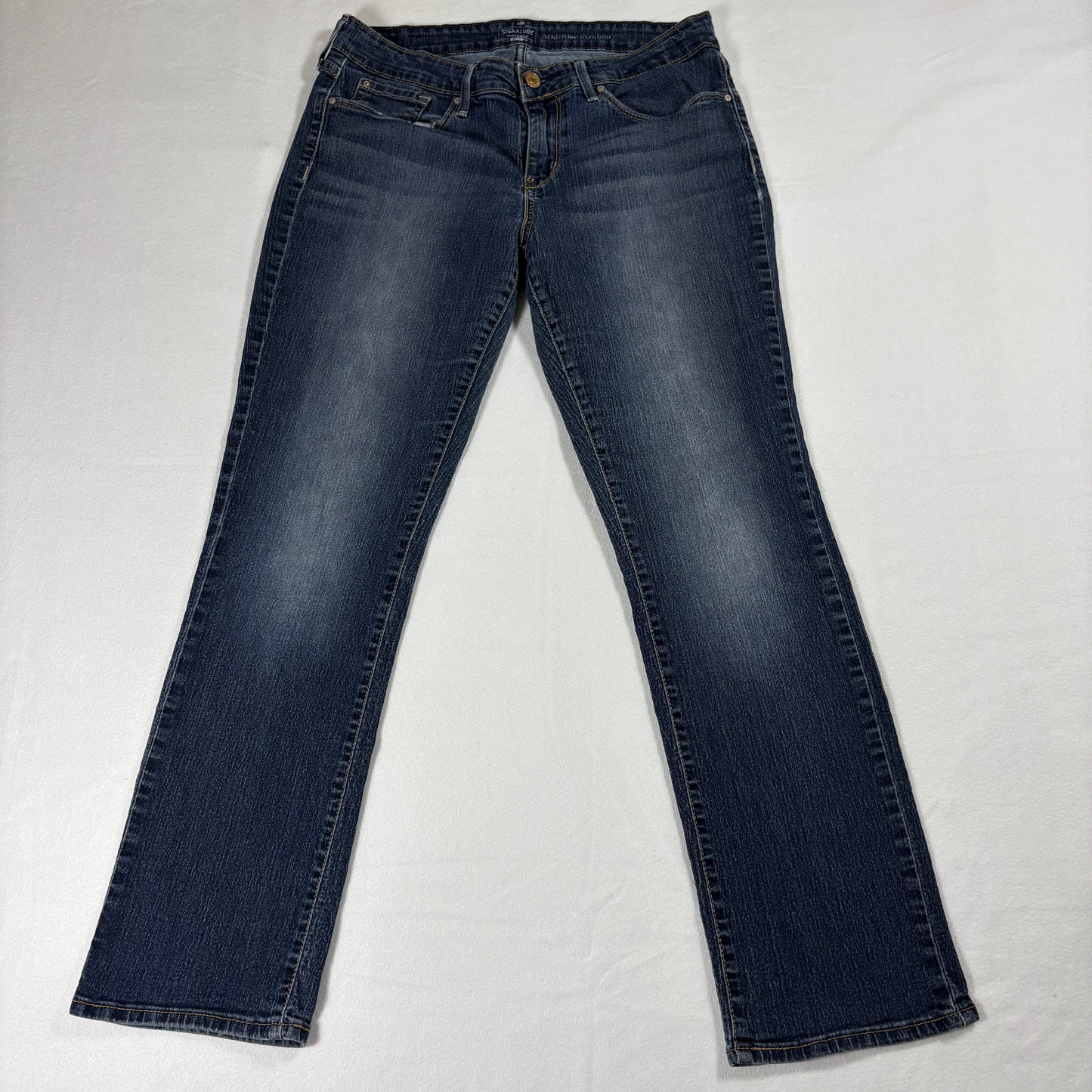 Levi Strauss Jeans Womens 31x30 Mid Rise Straight Dark Wash Stretch Classic Denim