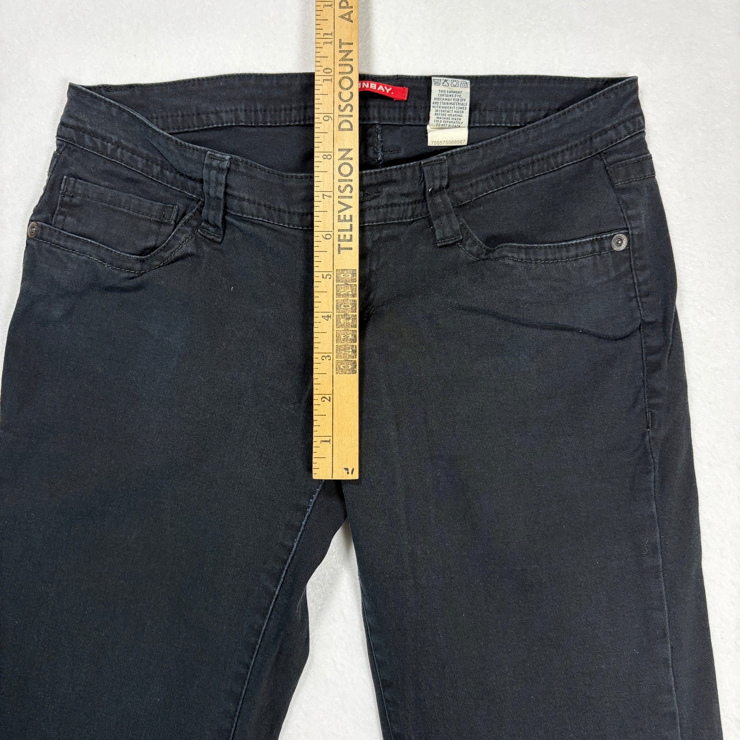 Unionbay Womens Jeans 7 Black Flare Y2K 90s Stretch Denim Vintage Grunge Goth