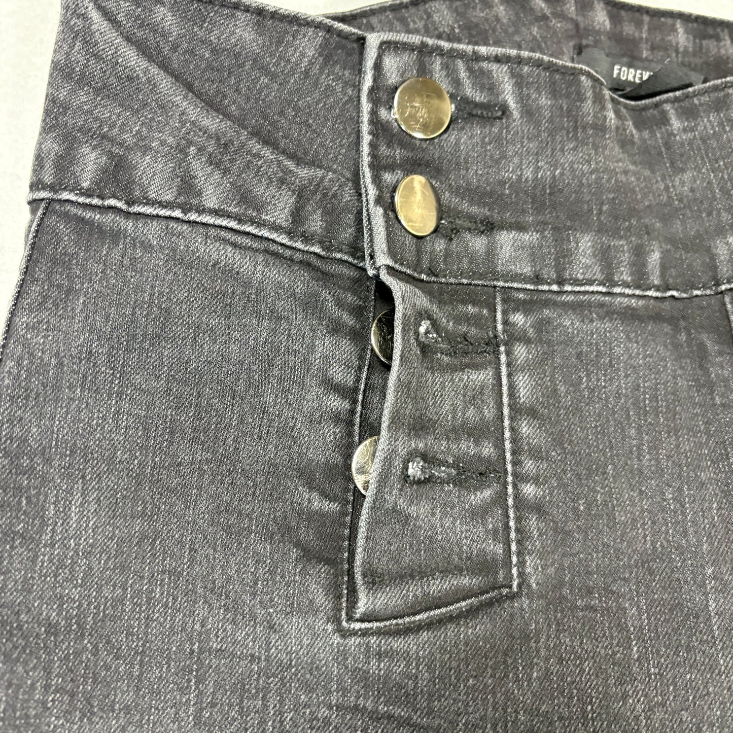 Forever 21 Womens High Rise Black Denim Jeans Size 28 Y2K Grunge Slim Fit