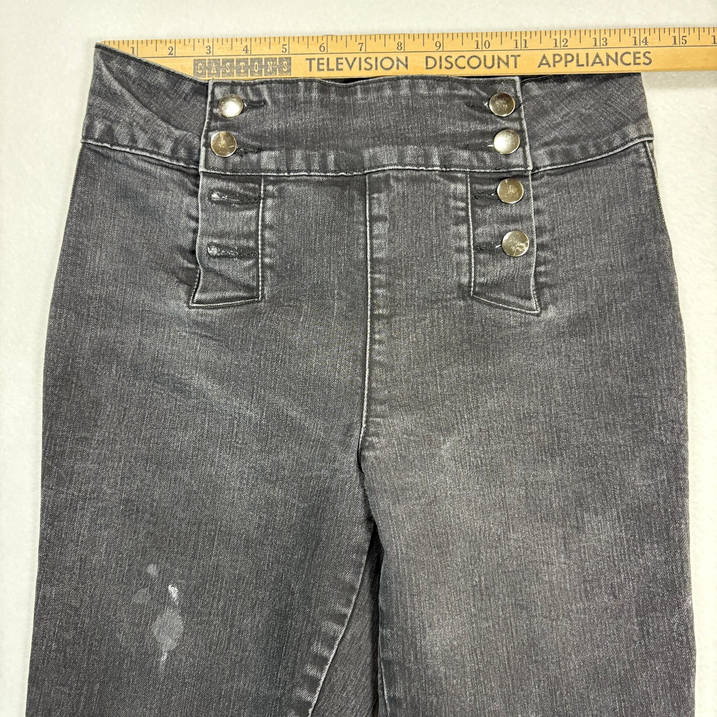 Forever 21 Womens High Rise Black Denim Jeans Size 28 Y2K Grunge Slim Fit