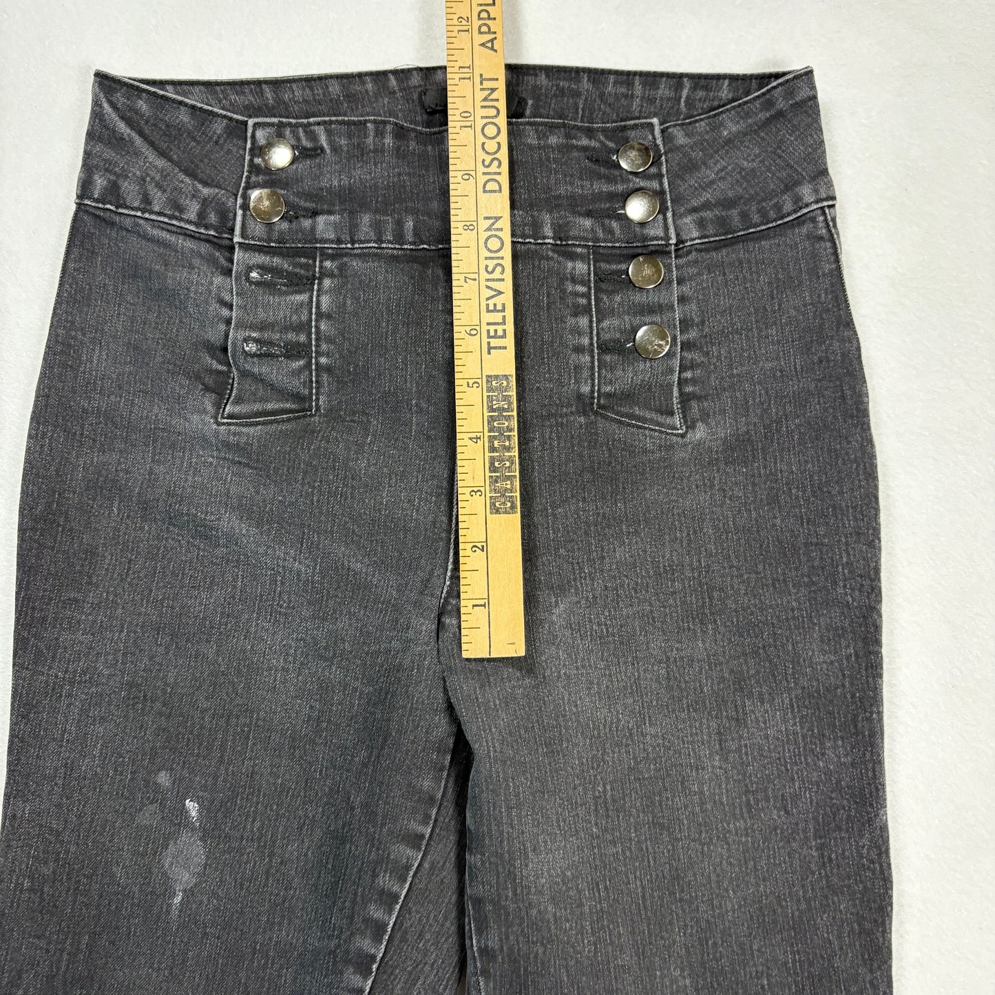 Forever 21 Womens High Rise Black Denim Jeans Size 28 Y2K Grunge Slim Fit
