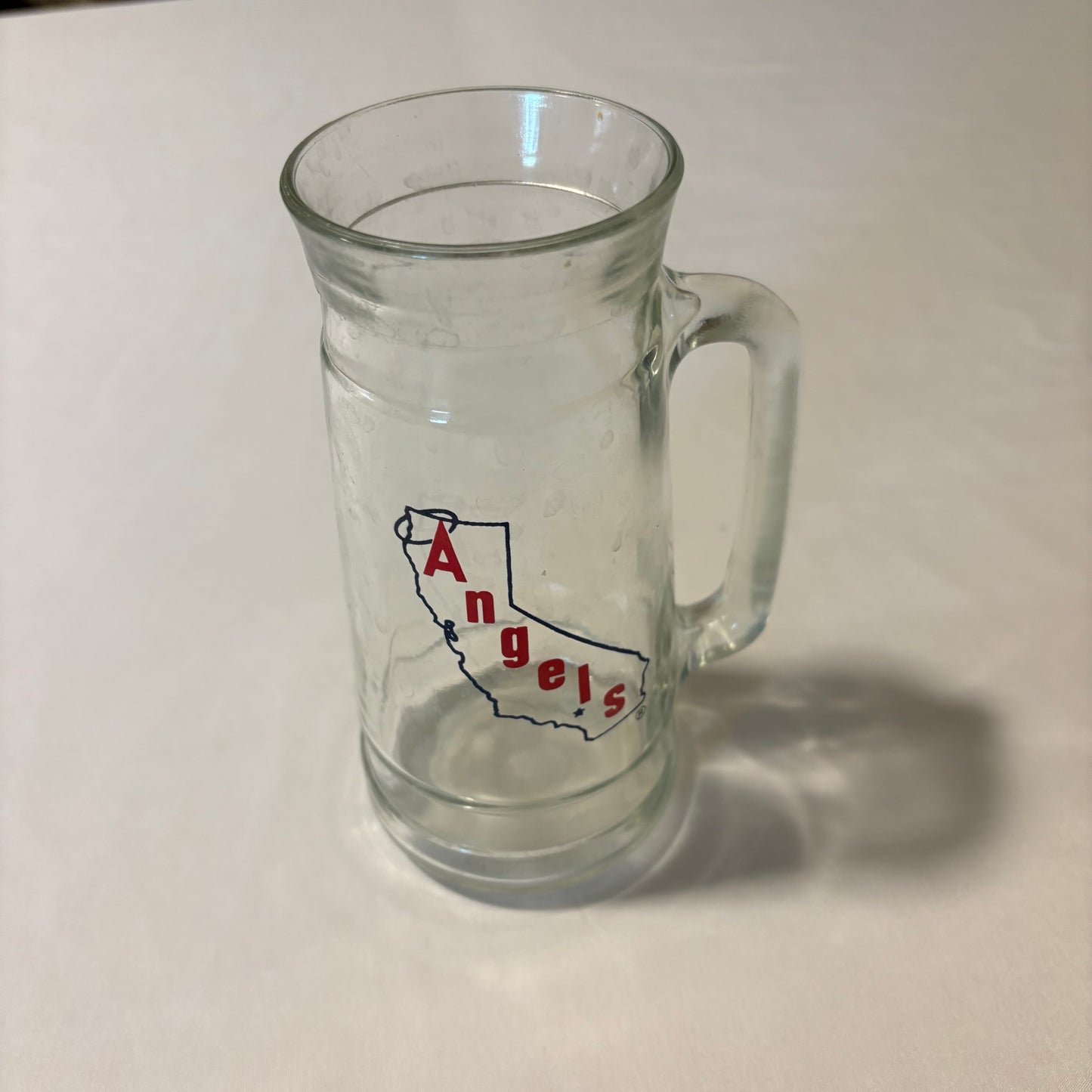 Vintage California Angels Beer Mug Glass 6" MLB Baseball Mug w/ State Logo