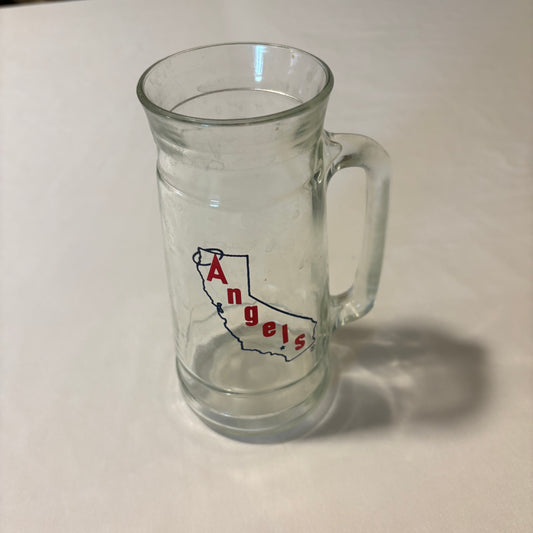 Vintage California Angels Beer Mug Glass 6" MLB Baseball Mug w/ State Logo