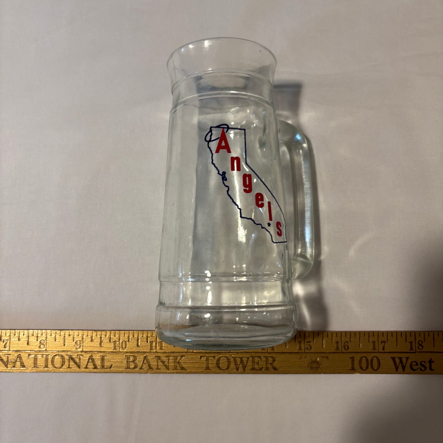 Vintage California Angels Beer Mug Glass 6" MLB Baseball Mug w/ State Logo