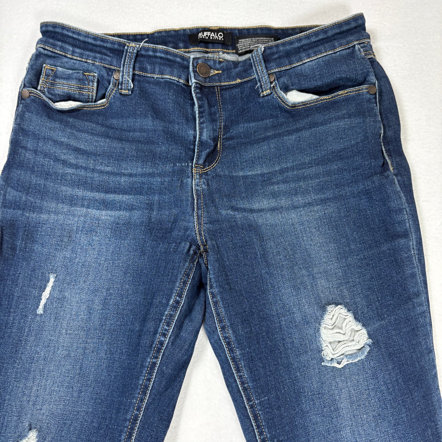 Buffalo Womens Jeans Size 8/29 Mid Rise Skinny Distressed Ripped Denim Y2K