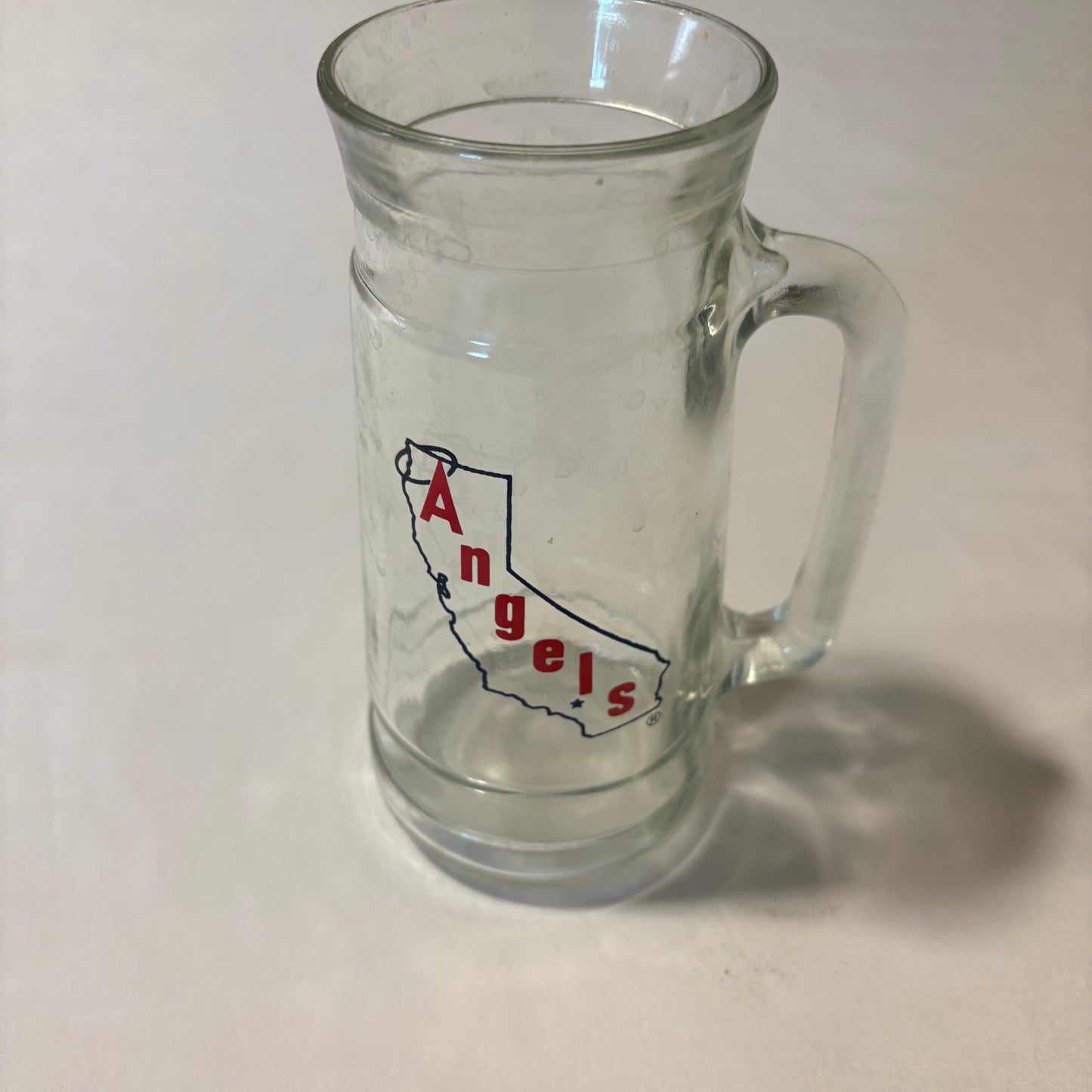 Vintage California Angels Beer Mug Glass 6" MLB Baseball Mug w/ State Logo