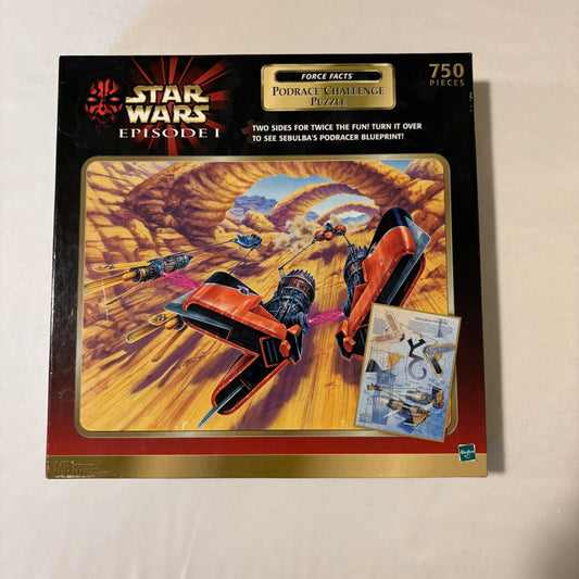Sealed Star Wars Episode I Podrace Challenge Puzzle 750pc Hasbro 2-Sided 1999
