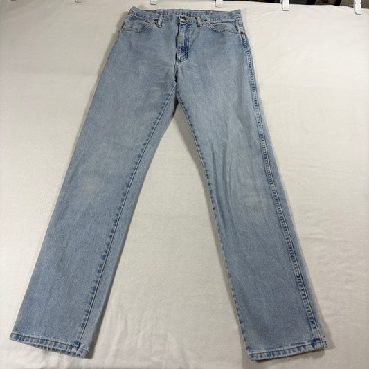 Wrangler Straight Leg Jeans 30x30 Fits Like 32X35 Light Wash Denim Workwear