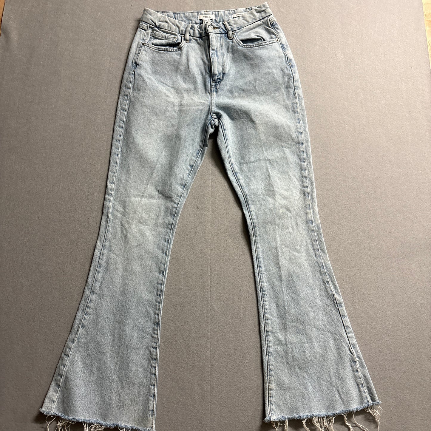 Forever 21 Curved Flare Jeans Womens 27 Fits Like 28x28 Y2K Raw Hem Denim