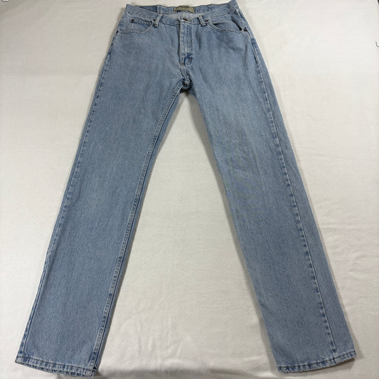 Wrangler Straight Leg Jeans 33x36 Fits Like 32X34 Light Wash Denim Workwear