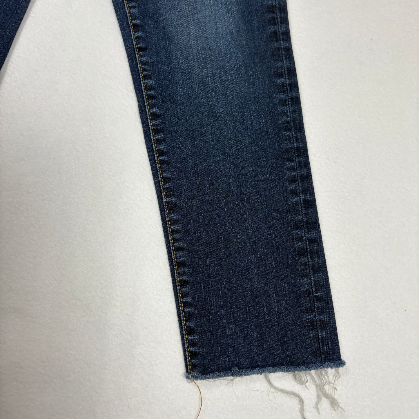 Gap Womens Jeans Size 28R 1969 True Skinny Dark Wash Raw Hem Distressed Denim