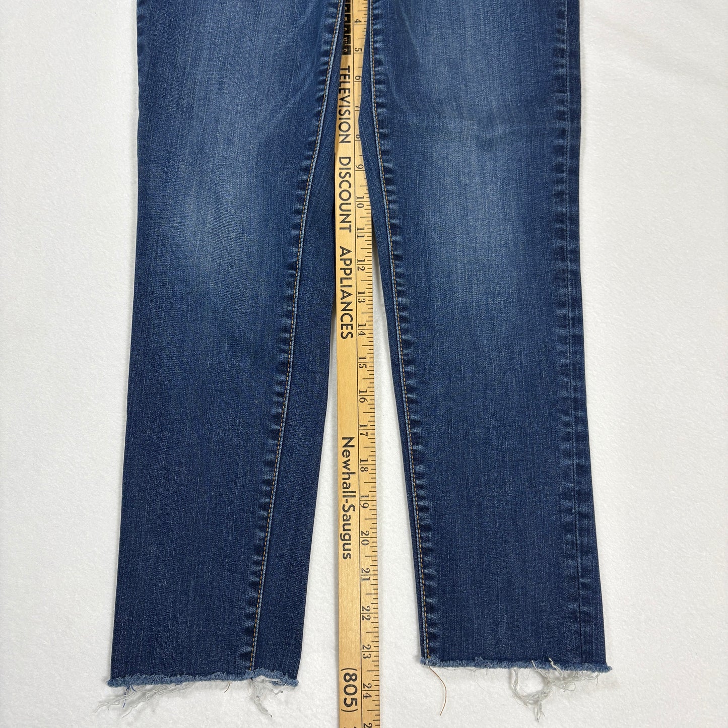 Gap Womens Jeans Size 28R 1969 True Skinny Dark Wash Raw Hem Distressed Denim