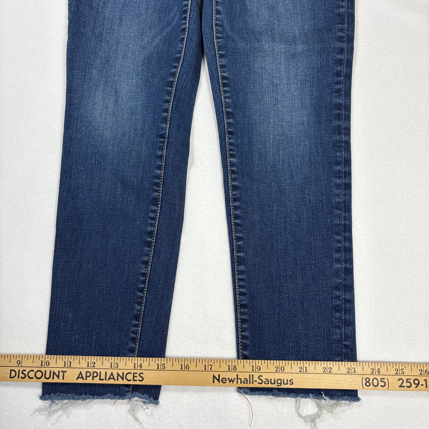 Gap Womens Jeans Size 28R 1969 True Skinny Dark Wash Raw Hem Distressed Denim