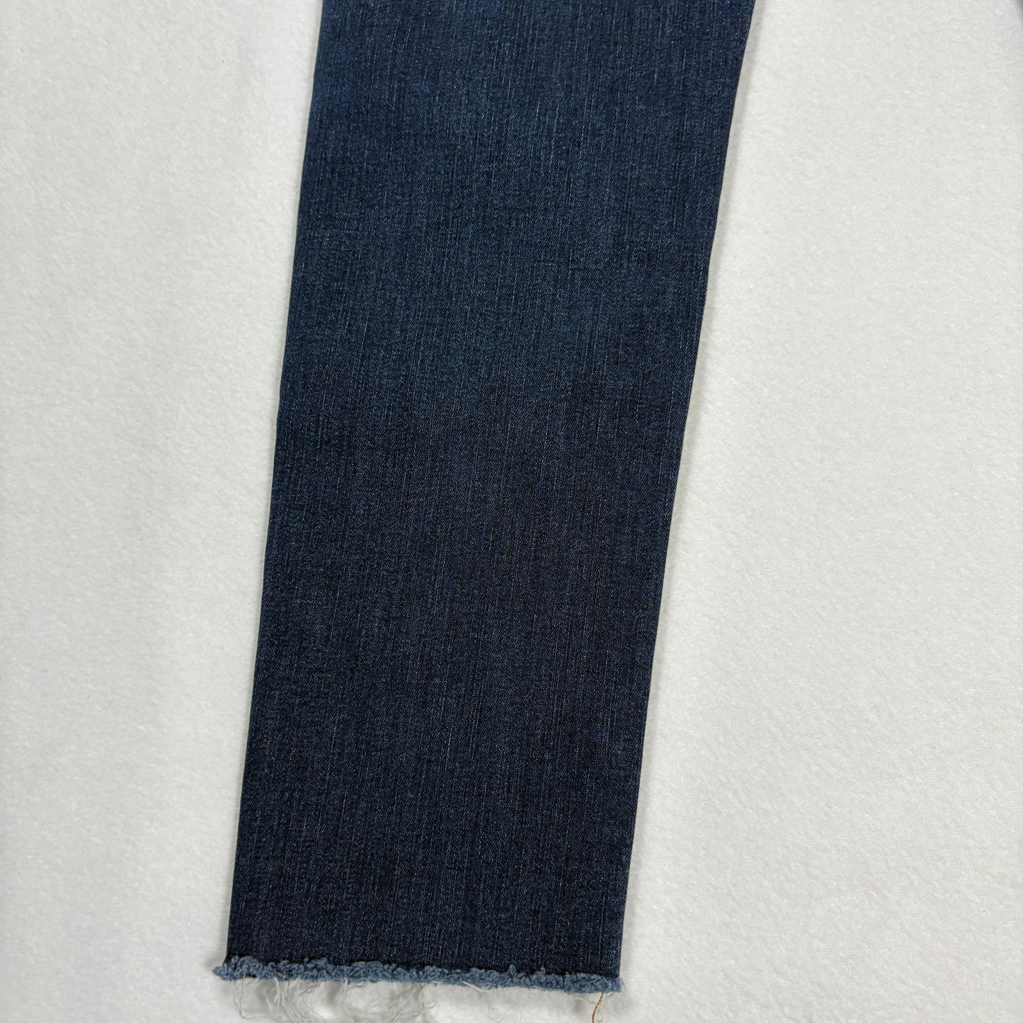 Gap Womens Jeans Size 28R 1969 True Skinny Dark Wash Raw Hem Distressed Denim