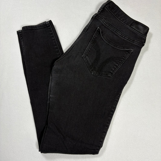 Hollister Womens Jeans Size 7L W28 L30 Mid Rise Super Skinny Black Denim Y2K