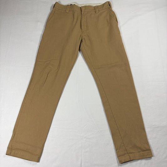 Khaki Chino Pants Mens 32 Slim Fit Vintage Style Casual Streetwear Clean Moderne