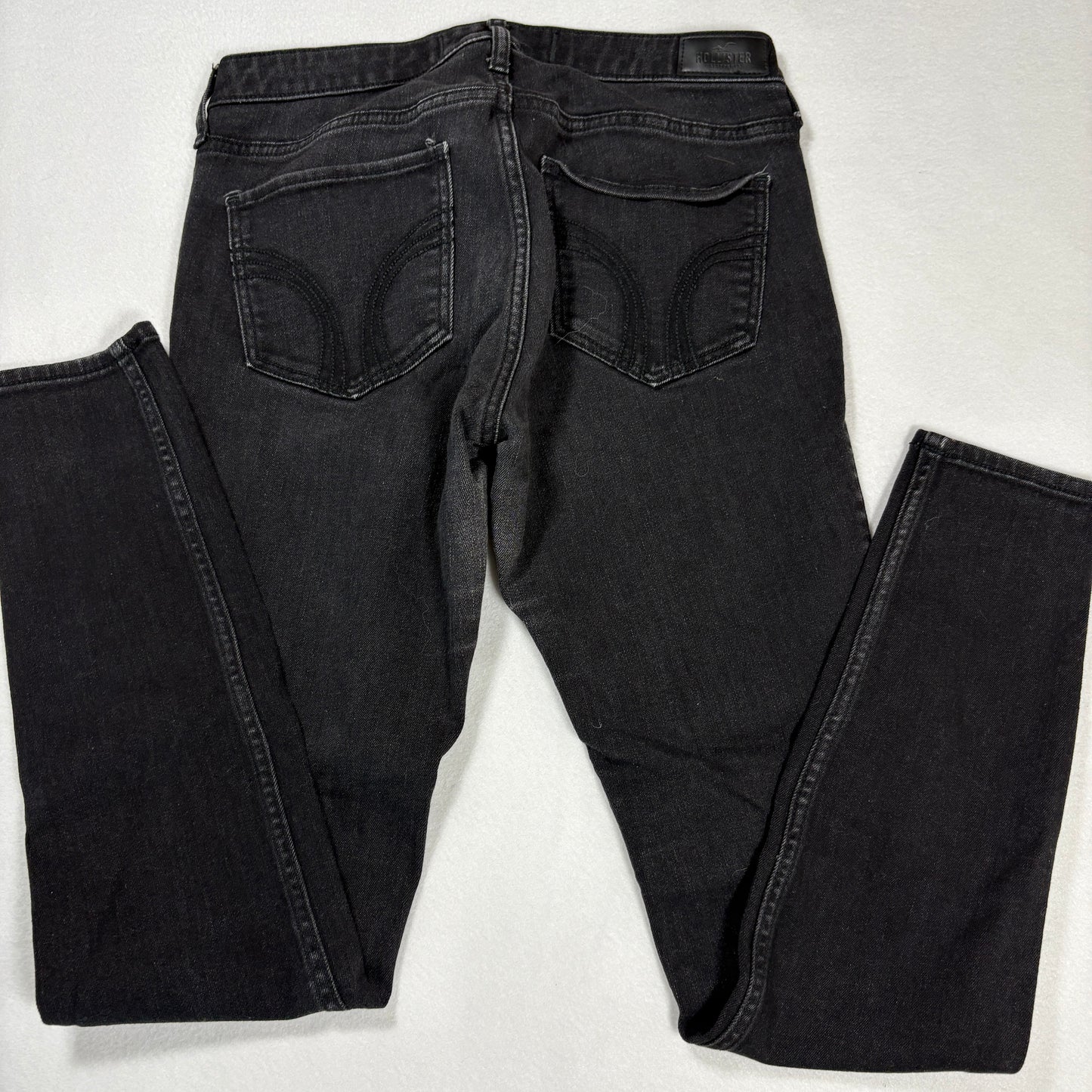 Hollister Womens Jeans Size 7L W28 L30 Mid Rise Super Skinny Black Denim Y2K