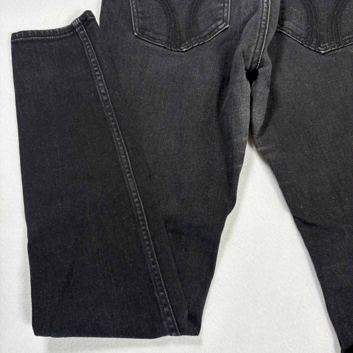 Hollister Womens Jeans Size 7L W28 L30 Mid Rise Super Skinny Black Denim Y2K