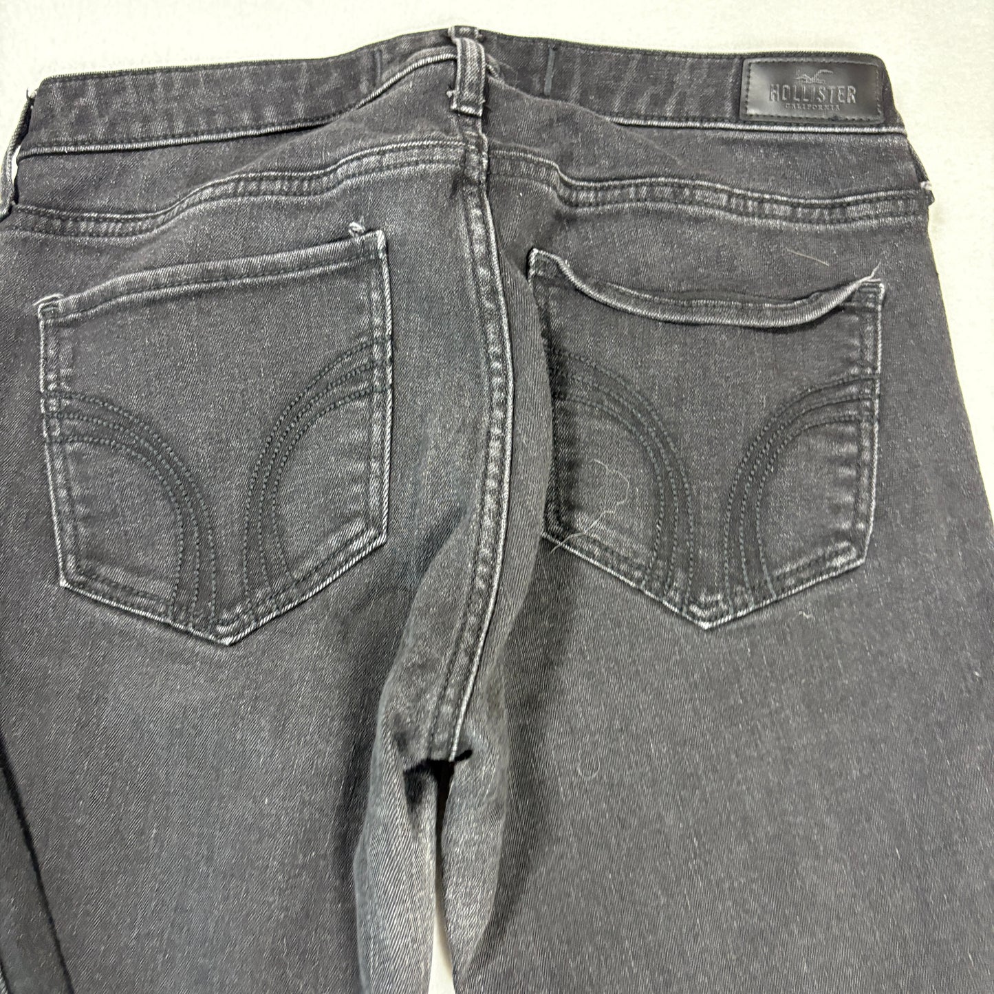 Hollister Womens Jeans Size 7L W28 L30 Mid Rise Super Skinny Black Denim Y2K