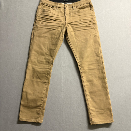 Fried Denim Slim Fit Pants Mens 34x30 Khaki Stretch Casual Streetwear Chino