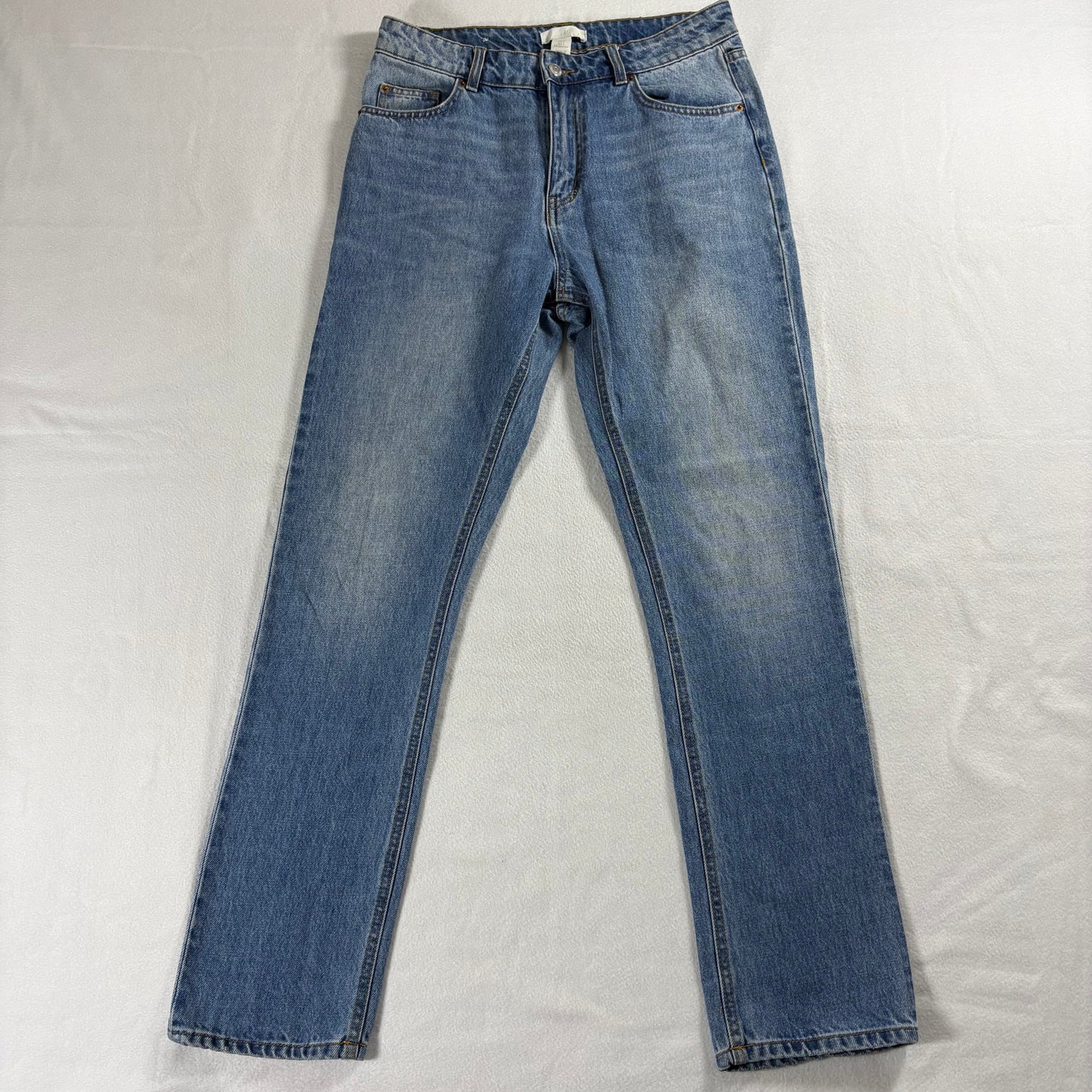 H&M Womens Vintage Straight Leg Jeans Size 8 Blue Wash Retro 90s Denim