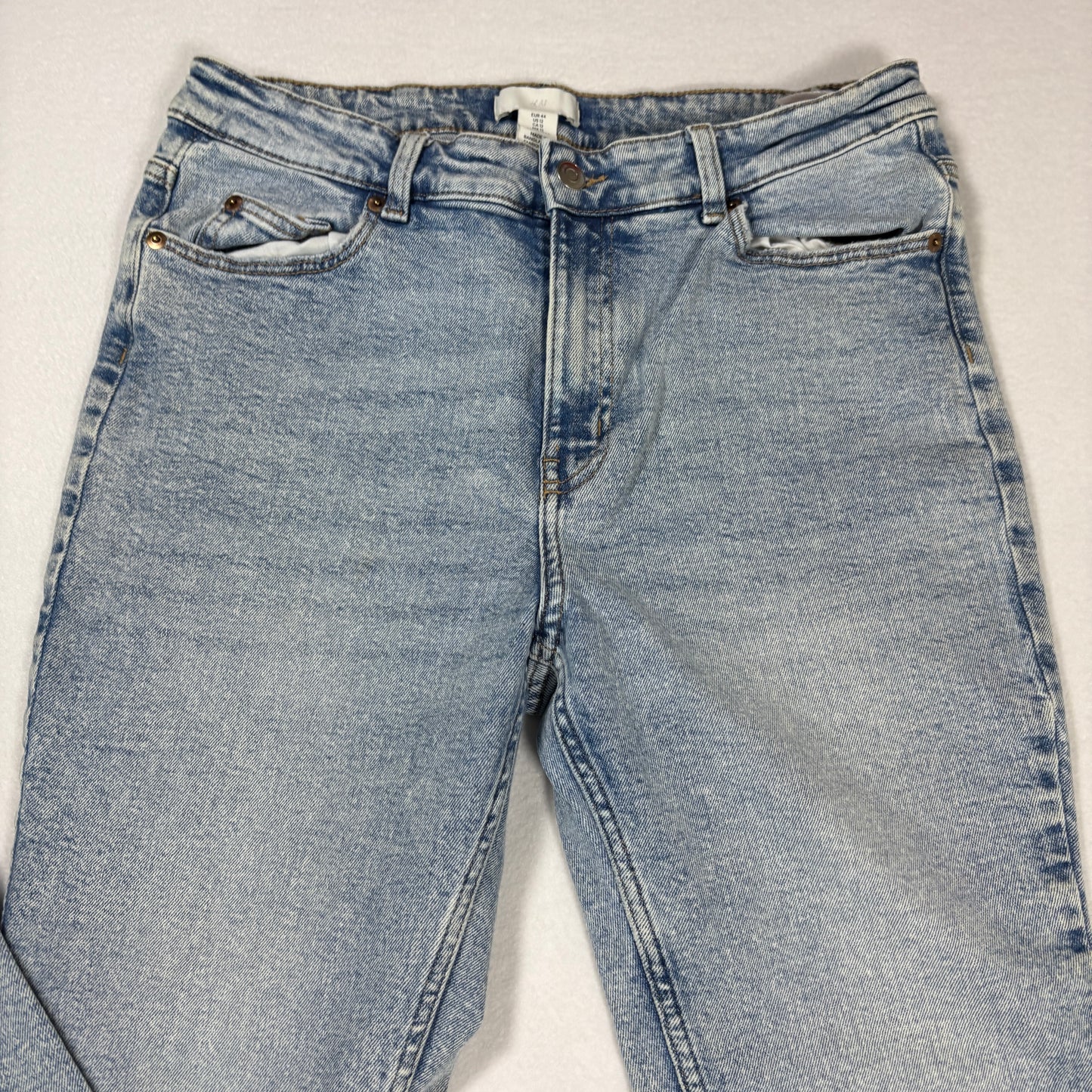 H&M Womens Jeans Size 12 Light Wash Baggy High Rise Y2K 90s Grunge Denim Vintage