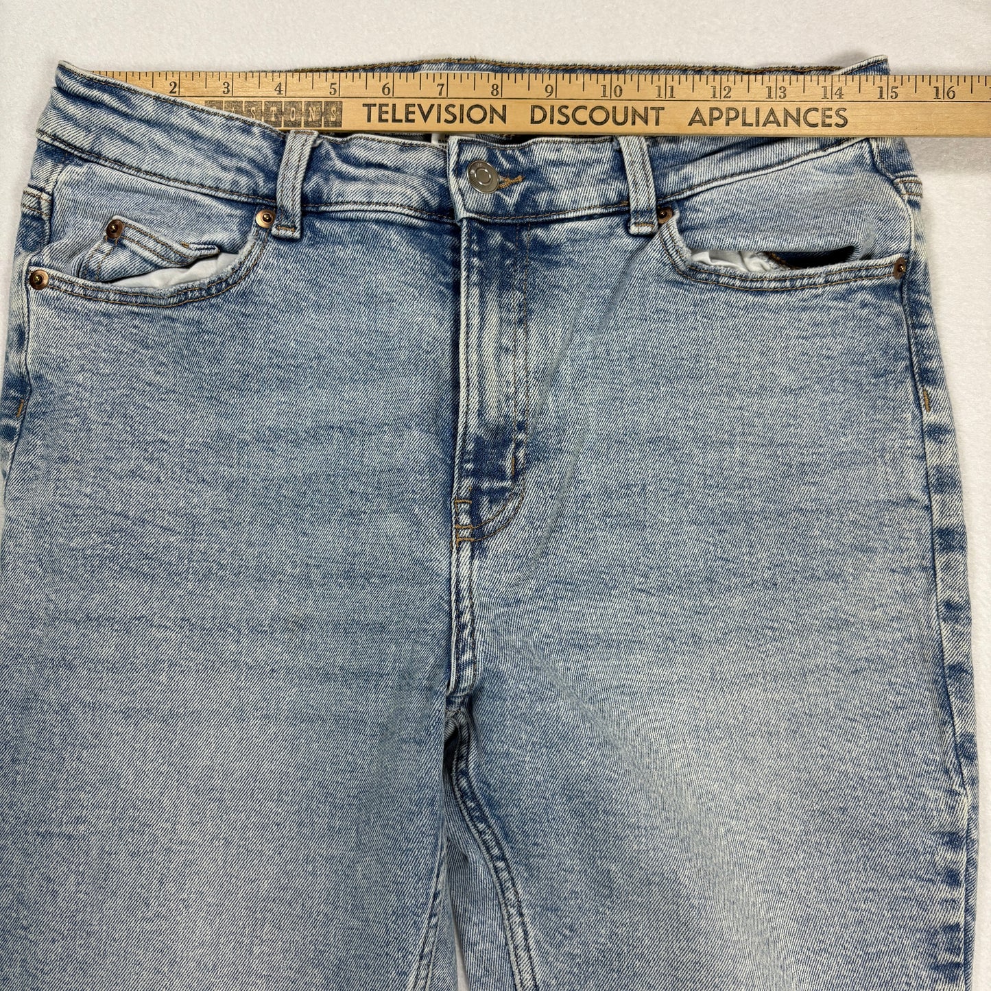 H&M Womens Jeans Size 12 Light Wash Baggy High Rise Y2K 90s Grunge Denim Vintage