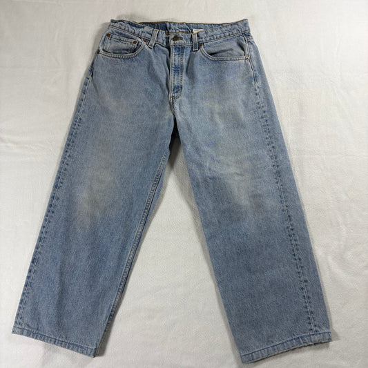 Levi’s 555 Men’s 34x32 Relaxed Fit Light Wash Vintage 90s Denim Jeans USA Retro-