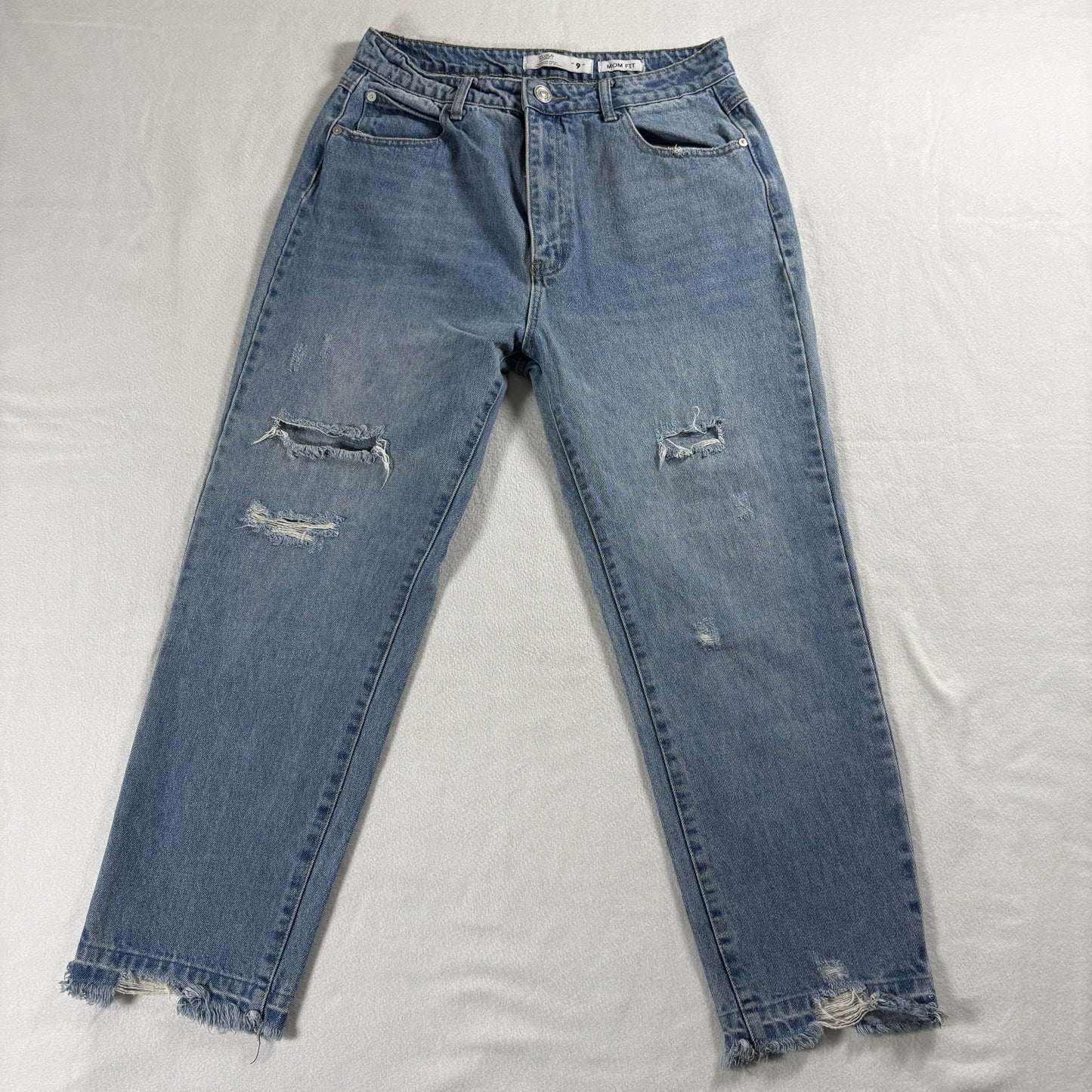 Cloud Womens Mom Fit Jeans Size 9 Distressed Blue Wash Vintage 90s Denim Retro!!