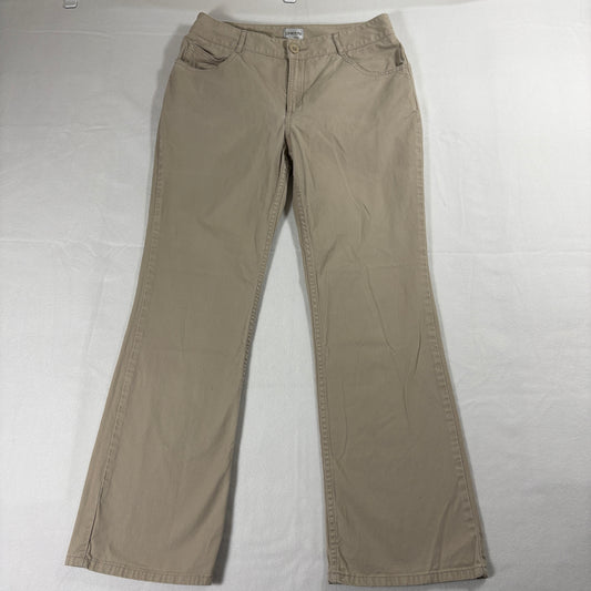 Chico’s Pants Womens Size 1 Short Khaki Stretch Bootcut Casual Work Retro Style