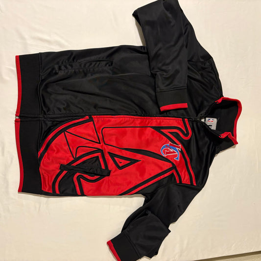 LA Clippers NBA Black Red Track Jacket Men’s Large Zip-Up Logo 29" Length