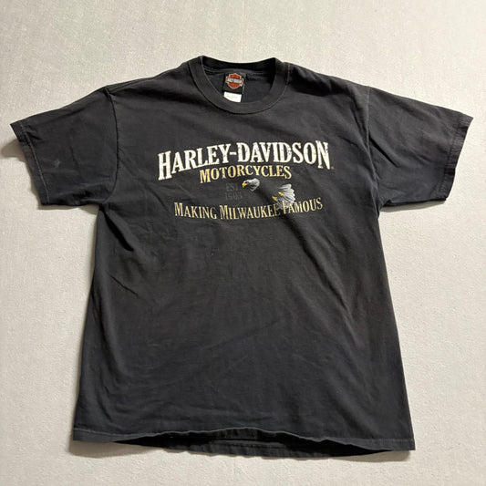Harley Davidson Ventura Camarillo CA USA Made Black Biker T Shirt Large