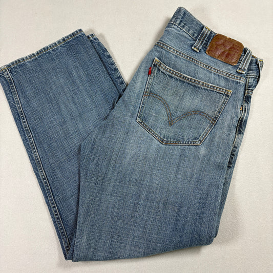 Levis 549 Mens Jeans 35x31 Low Loose Baggy Blue Denim Y2K 90s Grunge Skater