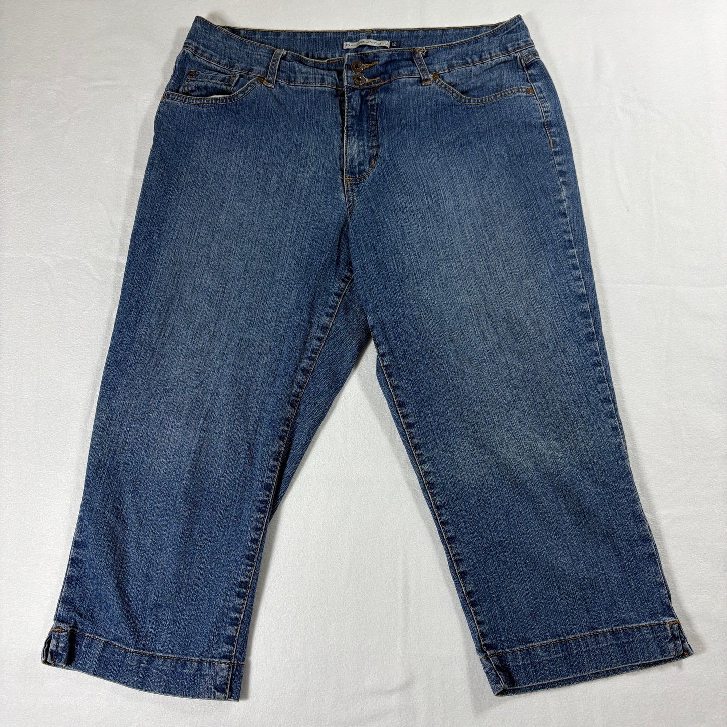 Bandolino Blu Jeans Womens 12 Capri Cropped Mid Rise Blue Stretch Casual Vintage