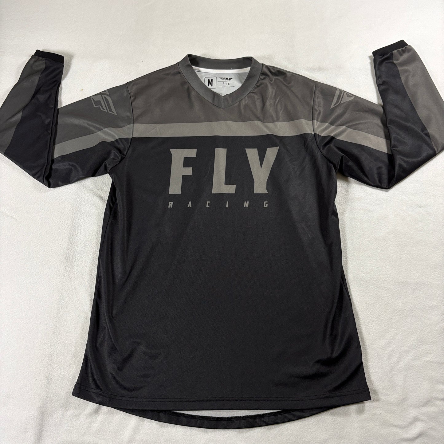 Motocross Jersey Long Sleeve FLY Racing F-16 Black Gray Performance M Moto