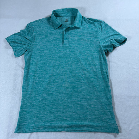 Performance Polo Shirt Teal Space Dye Member’s Mark M Golf Athletic Stretch