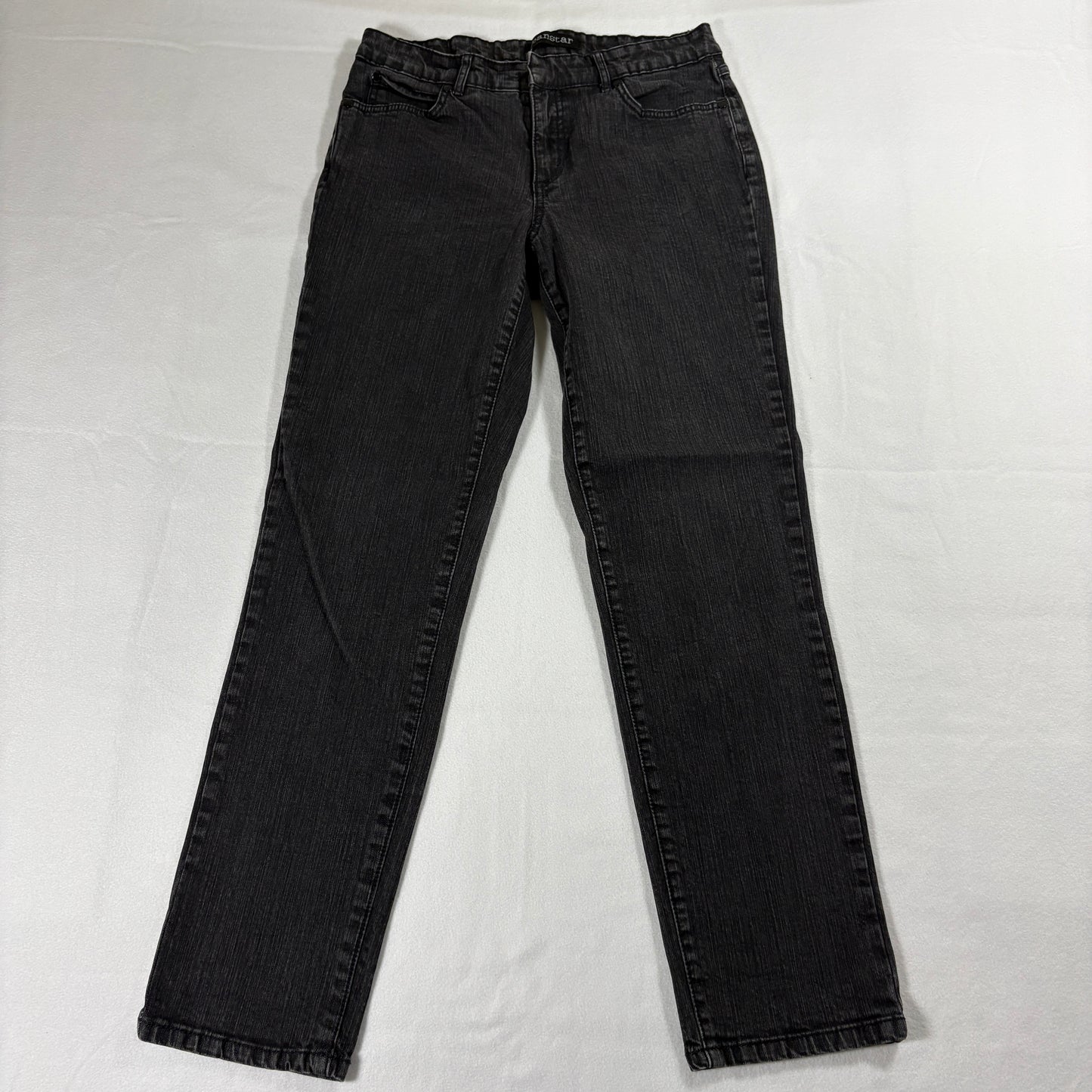 Jeanstar Jeans Womens 8 Black Embroidered Back Pockets Straight Leg 90s Retro