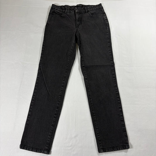 Jeanstar Jeans Womens 8 Black Embroidered Back Pockets Straight Leg 90s Retro