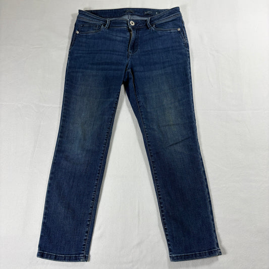 J Jill Authentic Fit Jeans Womens 8P Slim Ankle Blue Stretch Mid Rise Casual 90s