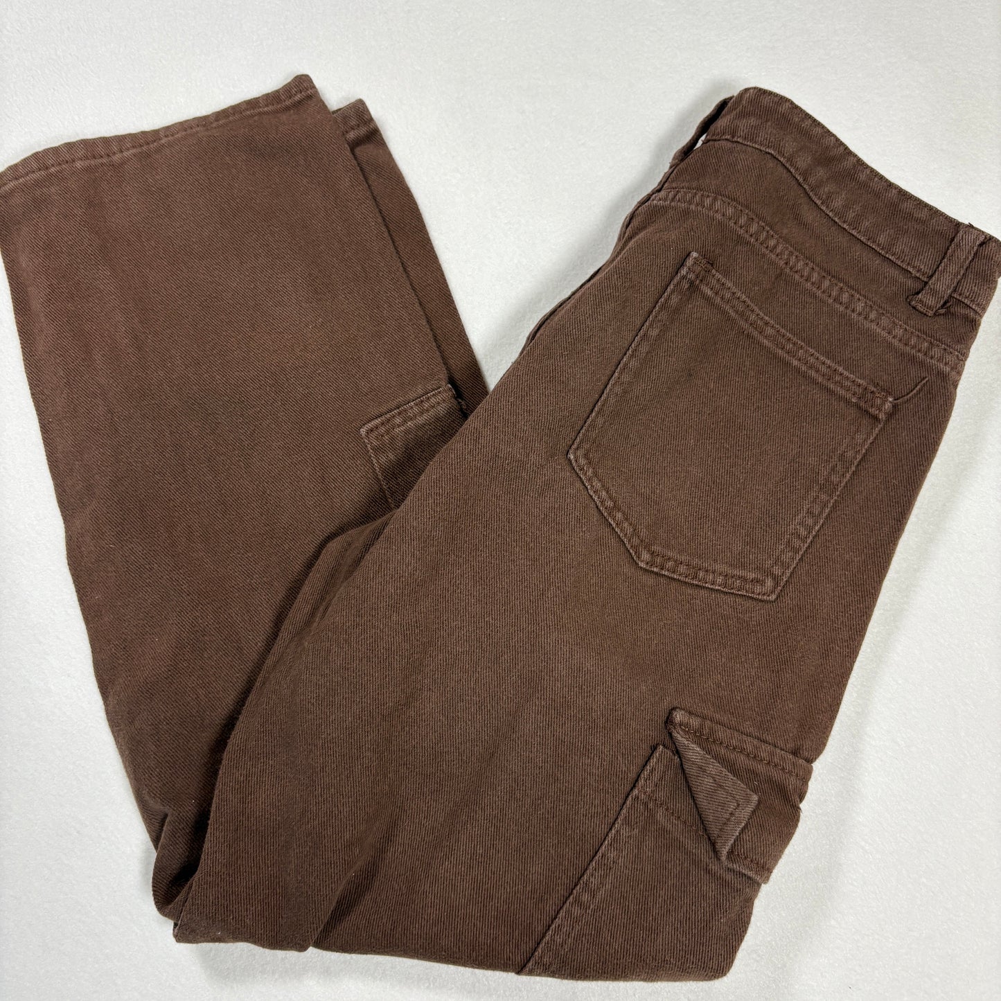 Shein Womens Brown Cargo Jeans Size S Baggy Y2K 90s Grunge Utility Pants