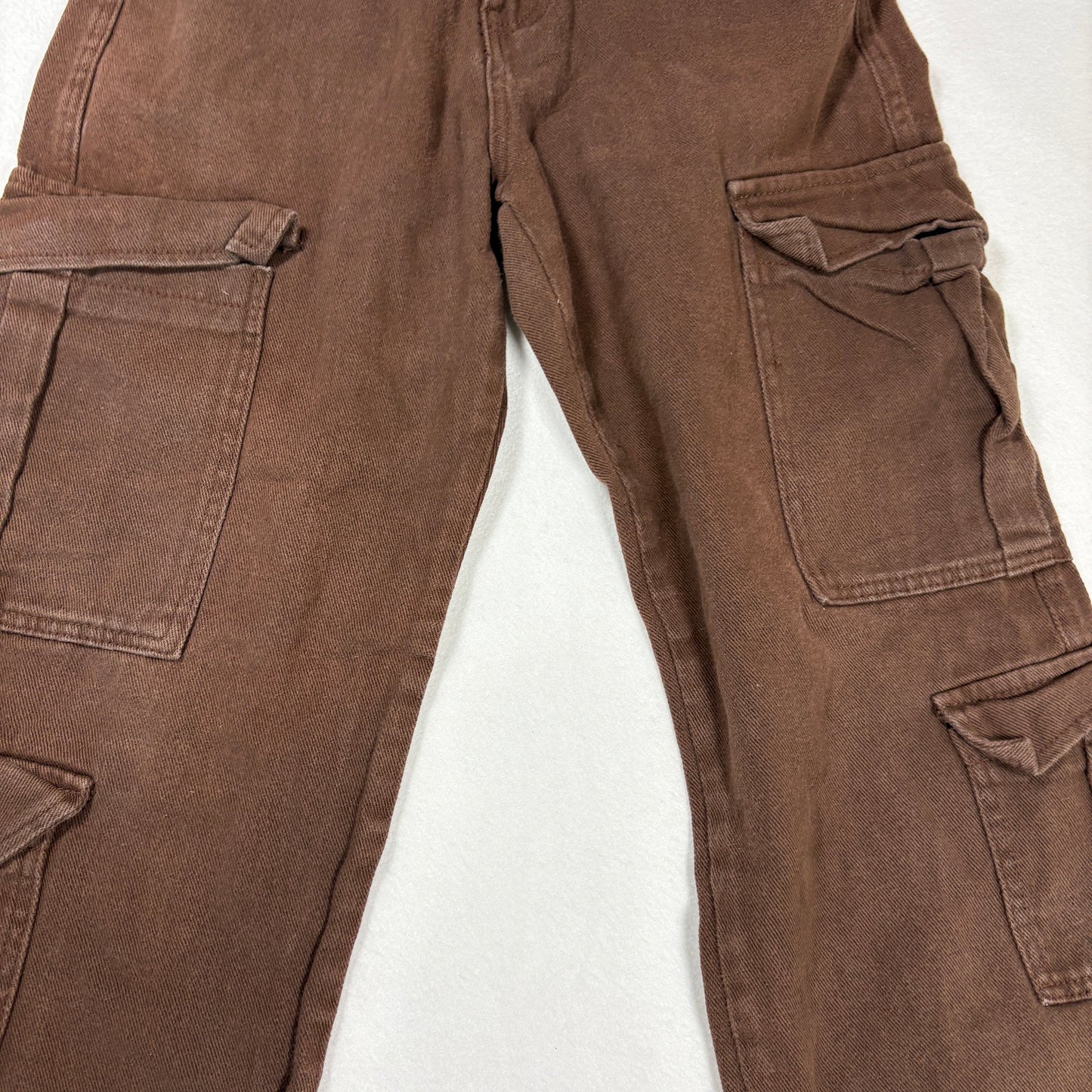 Shein Womens Brown Cargo Jeans Size S Baggy Y2K 90s Grunge Utility Pants