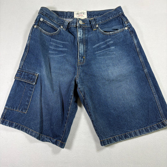 Union Square Mens Denim Cargo Shorts 38 Blue Baggy Y2K 90s Skate Grunge Jeans