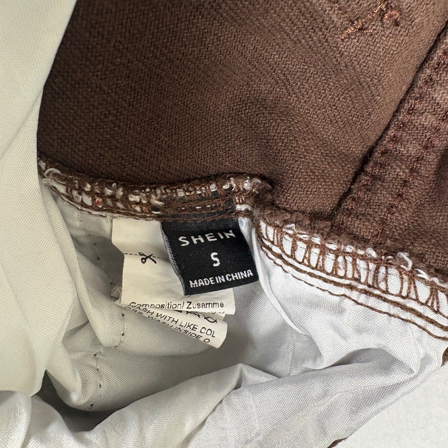 Shein Womens Brown Cargo Jeans Size S Baggy Y2K 90s Grunge Utility Pants