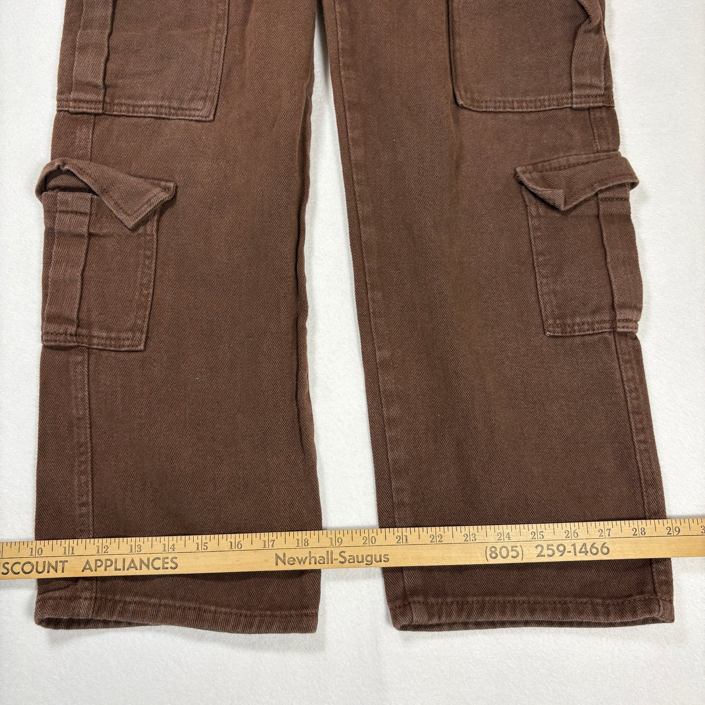 Shein Womens Brown Cargo Jeans Size S Baggy Y2K 90s Grunge Utility Pants