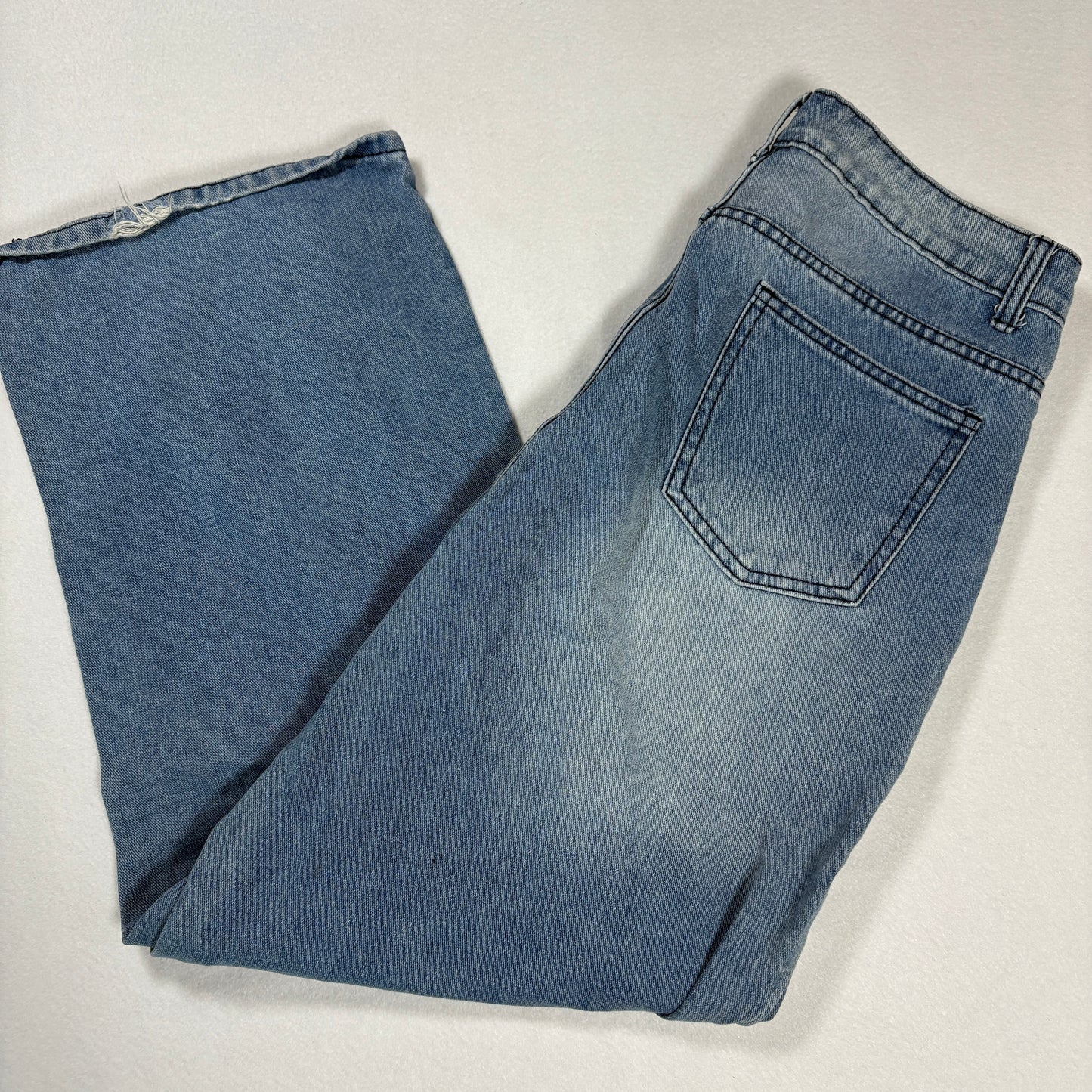 Shein Womens Blue Baggy Jeans Size S Y2K 90s Grunge Star Print Wide Leg Denim