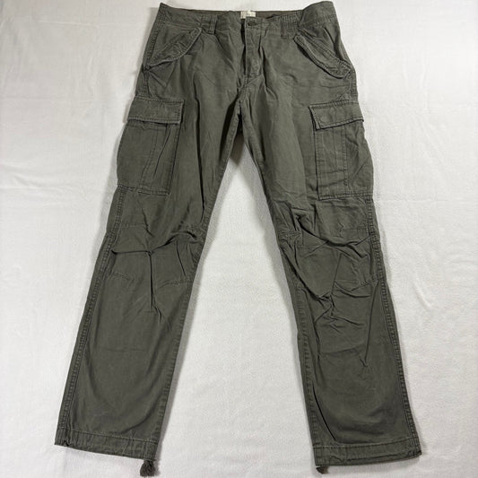 H&M Mens Cargo Pants Olive Green Utility Streetwear Y2K Vintage Size 34!! Army!