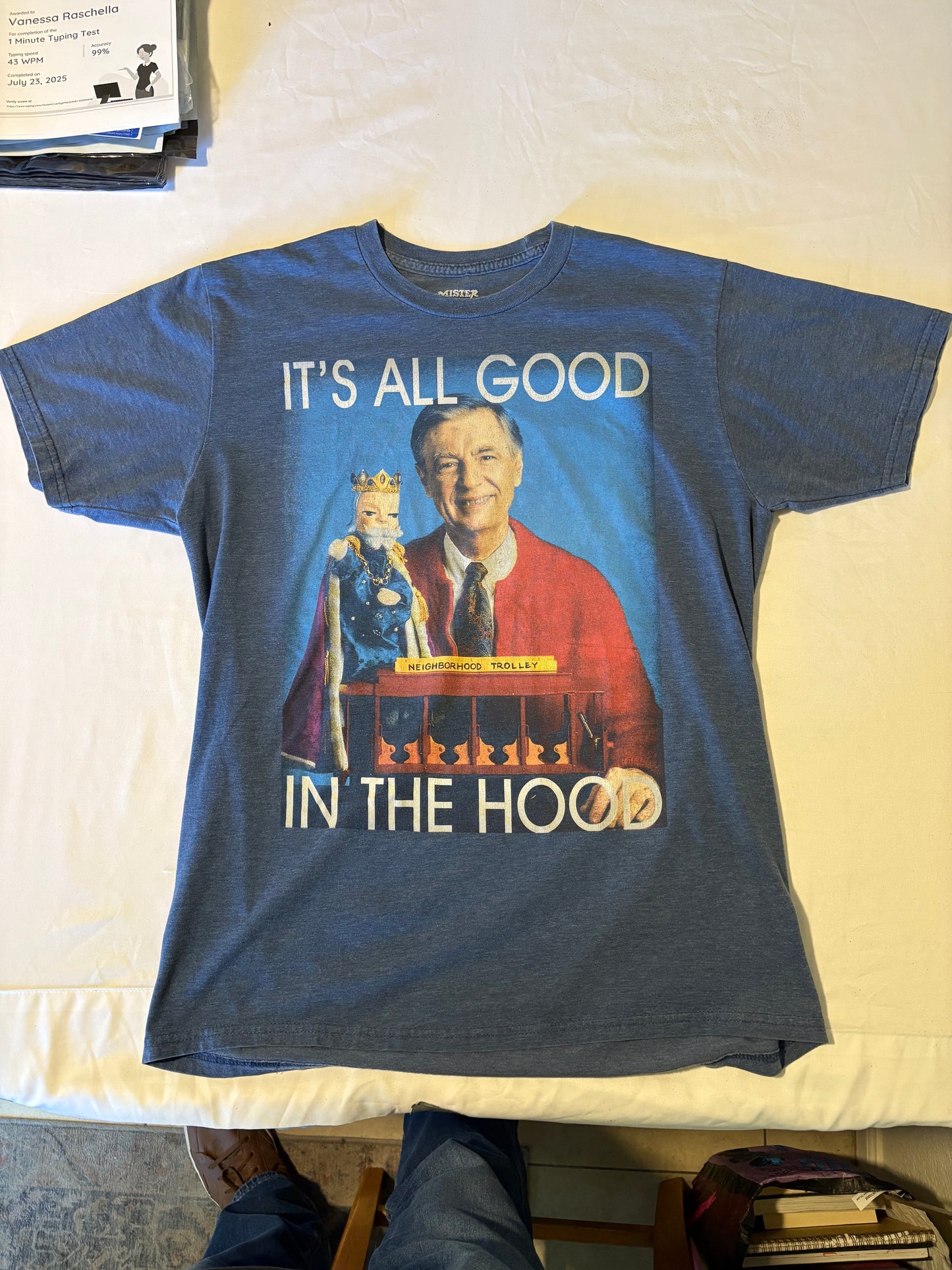 Mister Rogers It’s All Good in the Hood Shirt L Funny King Friday Graphic Tee**